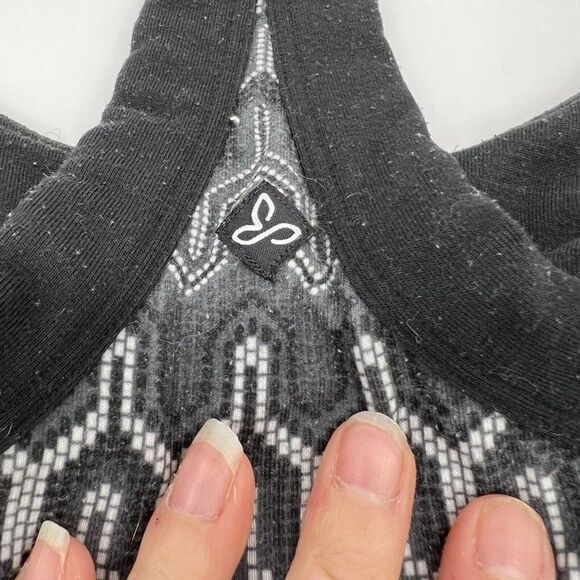 Prana Women's Black/White Polyester Scoop Neck Sleeveless Knee Length Dress S - Picture 5 of 6